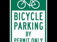 Bicycle Parking By Permit Only Sign