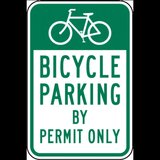 Bicycle Parking By Permit Only Sign