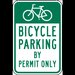 Bicycle Parking By Permit Only Sign